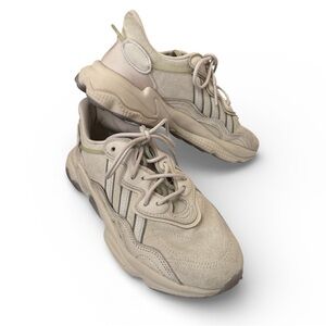 Adidas Ozweego suede US 8 (UK 6 1/2) fits wide chunky DAD shoe beige w gray